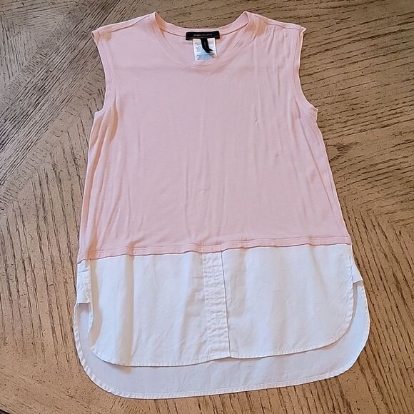 BCBGMAXAZRIA pink and white sleeveless top XXS fit a size S too - Picture 8 of 8